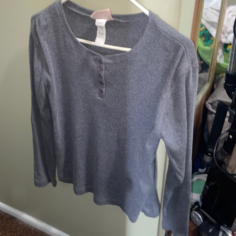 Faded glory authentic wear plain grey long sleeve